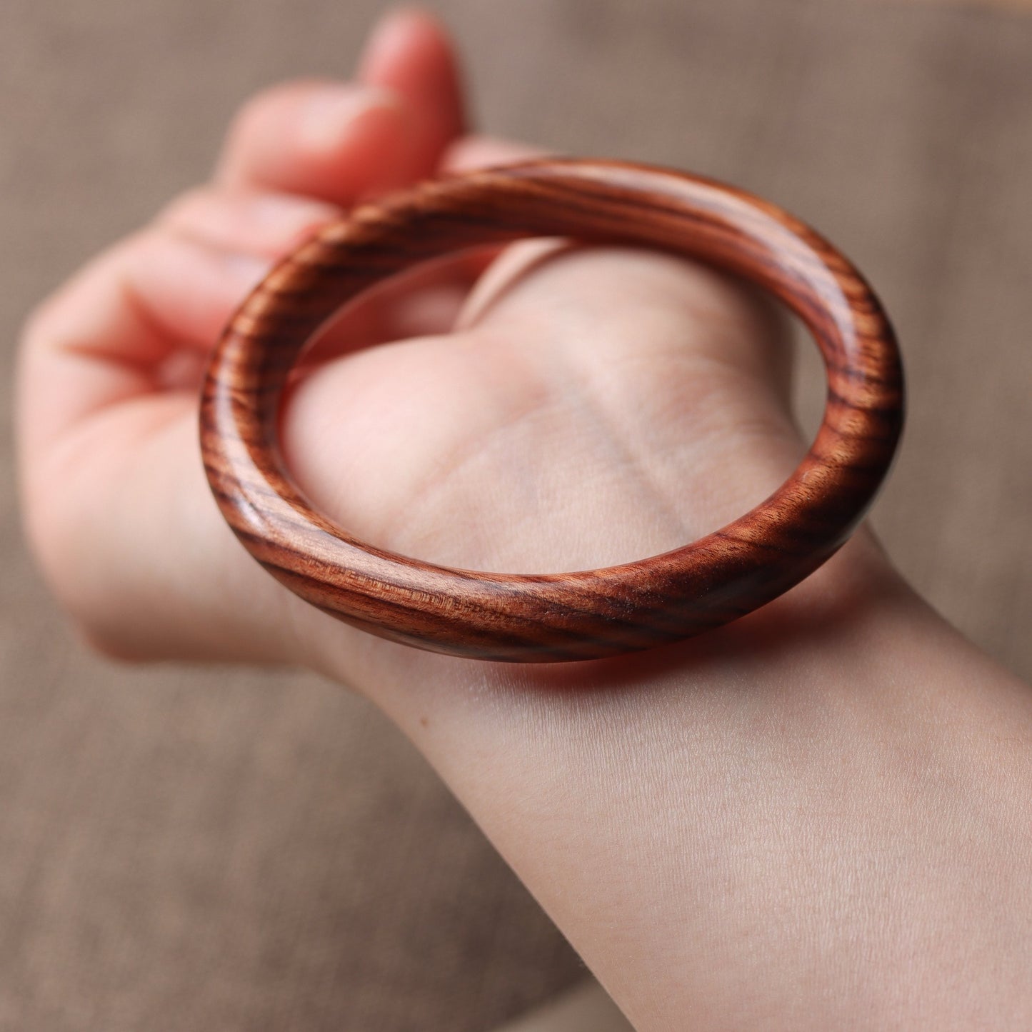 Rosewood Simple Circle Bracelet