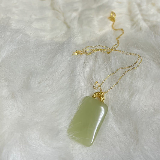 Hetian Jade Rectangular Peace Pendant