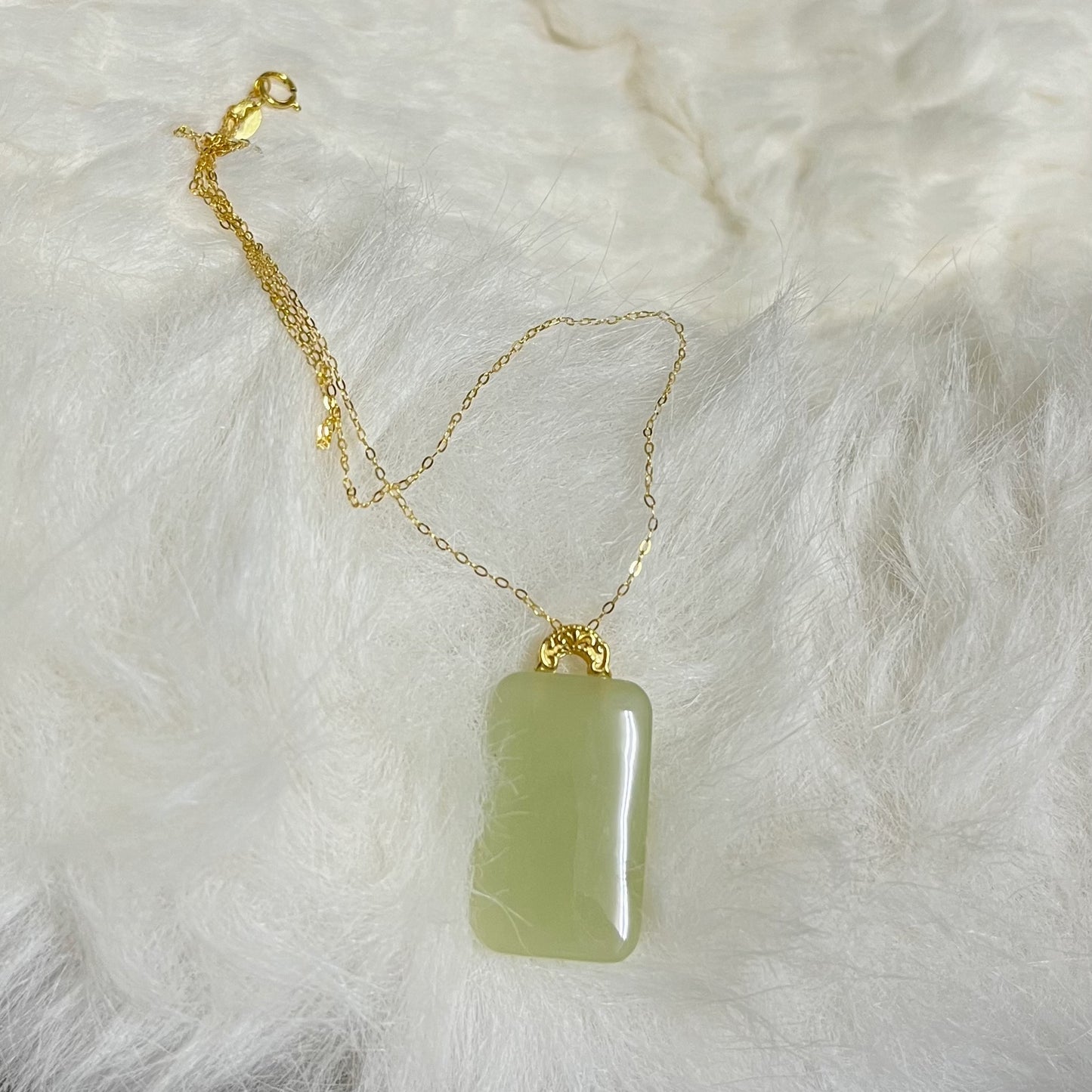 Hetian Jade Rectangular Peace Pendant