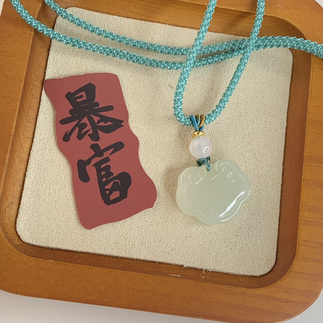 Hetian Jade Ruyi Lock Peace Pendant