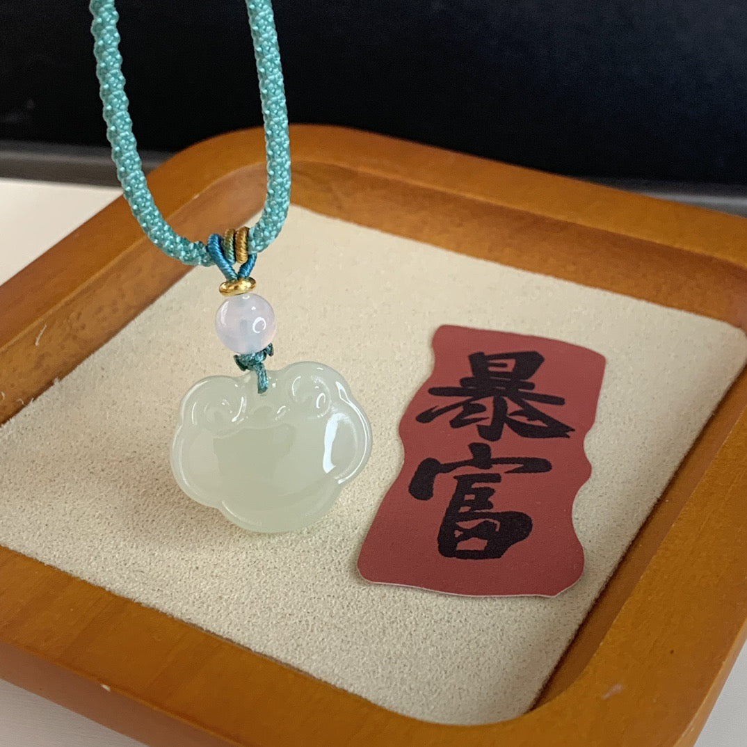 Hetian Jade Ruyi Lock Peace Pendant