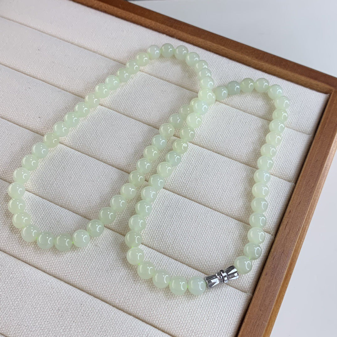 Hetian Jade 6mm Bead Necklace