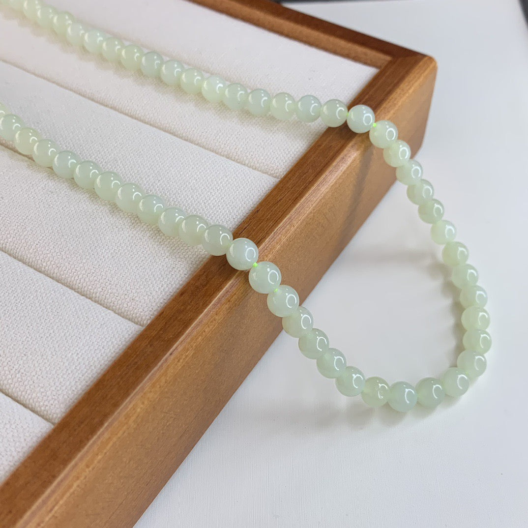 Hetian Jade 6mm Bead Necklace