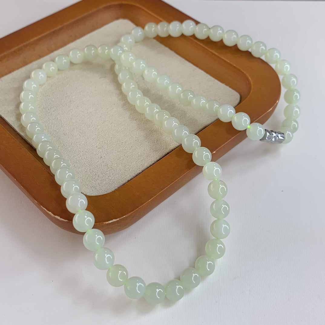 Hetian Jade 6mm Bead Necklace