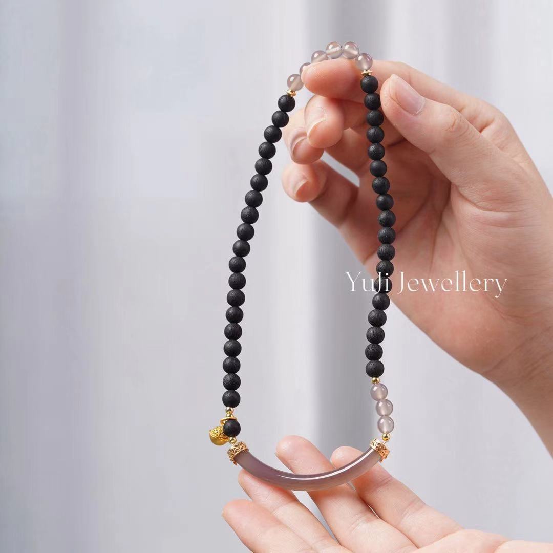 Aromatic Agilawood with Smoky Quartz Double Bracelet